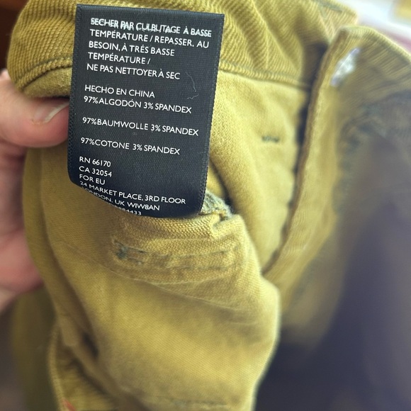 Urban Outfitters BDG Olive Green Cropped Corduroy Pants Workwear Utility 6/29 - Picture 3 of 9